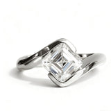 Asscher Cut Moissanite Ring 1-3ct White Gold Yellow Gold Art Deco Style Engagement Ring Wedding Gift for Women