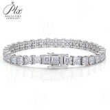 D Color 4.5x4.5mm Princess Cut Full Moissanite Tennis Bracelets for Women Men Original S925 Silver Jewelry