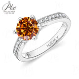 Moissanite Ring 6 Claws Silver Ring 12 Colors Round 1CT 925 Sterling Sliver Fine Jewelry Birth Stones Wedding Gift Jewel Ring