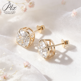 Lab Grown Diamond Earrings Set 18K Solid Gold Fine Jewelry Cushion Cut 1CT 2CT 4CT D VVS Lab Created Diamond Earrings Factory Direct Sale Daily Wear Fashion Jewelry Ideal Gift for Women