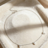 Tri-Pear Necklace with 3CT D Color Pear-shaped Moissanite S925 Plated White Yellow Rose Gold Chain Engagement Chrisrmas Daily