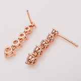 Moissanite Earrings Tassel Pendant Ear Stud Piercing  Ten Stones Round Shape 925 Sterling Silver Top Quality Wedding Jewelry