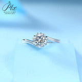 Snowflake Twisted Adjustable Solitaire Round Cut Moissanite Ring Women Only Gifts For Festivals And Anniversaries