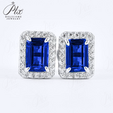 Customized Earrings Emerald Princess Ruby Sapphire Colombia Padparadscha S925 Styles Ear Studs for Thanksgiving Christmas Gift