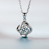 Moissanite Diamond 6.5mm 1CT Necklace For Womens Solitaire Pendant 925 Silver Chains D White  Jewelry Customized Gift