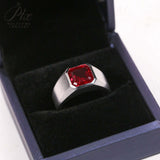 Moissanite Lab Grown Gemstone Ring Asscher Cut Moissanite Ruby Sapphire Colombian S925 Woman Man Anniversary Party Daily Charms