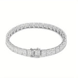 Square Tennis Bracelet Adorned with Exquisite Zircons 925 Silver Material Unisex Design Fashionable Holiday Gift