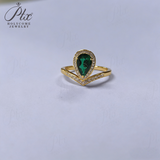 Crown Ring 5X8mm Pear Lab Grown Ruby Sapphire Zambian Padparadscha 925 Silver Ring for Women Man Engagement Christmas Party Gift