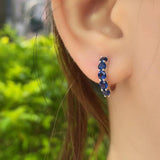 1CT Customize Earrings Moissanite Lab Grown Emerald/Ruby/Sapphire 925 Silver Hypoallergenic Factory Direct Sales for Women Gift