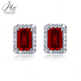 Customized Earrings Emerald Princess Ruby Sapphire Colombia Padparadscha S925 Styles Ear Studs for Thanksgiving Christmas Gift