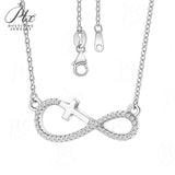 The Infinite Love Series 925 Silver Necklace Moissanite Round Cut VVS1 Pendant Luxury Jewelry for Women