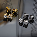 Cultivated Diamond Stud Earrings Round D Color VVS1 925 Sterling Silver Hypoallergenic Non Tarnish Minimal Commute Earring