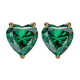 Heart Shaped Stud Earrings Lab Grown Gemstones Ruby Sapphire Emerald S925 Sterling Silver GRA Certificate Charms Birthday Gift