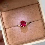 Customize Ring 6 Prongs Round Lab Grown Ruby Sapphire Columbia 925 Sterling Silver Wedding Engagement Band Charms Hypoallergenic