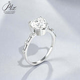 Heart Moissanite Ring with 3CT D Color Moissanite S925 10k 14k 18k Plated White Yellow Rose Gold Wedding Engagement Charm Jewely
