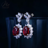 0.8-7CT Oval Cut Ruby/Sapphire/Colombian Emerald Earrings Lab-Grown Gemstone Jewelry Gift for Christmas Easter Hypoallergenic