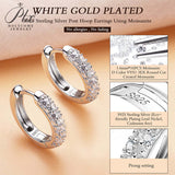 Moissanite Earring 1.6mm Diamond D Color VVS1 925 Sterling Sliver Plated White Gold Hoop Earring for Women Wedding Party Jewelry