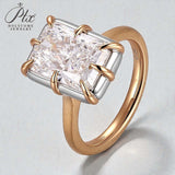 Radiant Cut Ring with 5CT D Color Moissanite Diamond 10k 14k 18K Gold Plated 925 Silver for Women Man Engagement Wedding Jewely