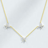 Butterfly Necklace with2.4CT D Color Marquise Cut Moissanite S925 Plated White Yellow Rose Gold Chain Engagement Chrisrmas Daily