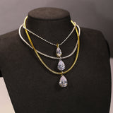 8-16 CT Custom Necklace Pear Cut Moissanite White 925 Sterling Silver Jewelry High-Quality Premium Christmas Gift Hypoallergenic