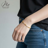 1mm Double-Row Round D-Color Moissanite Tennis Bracelet S925 Silver Plated With Yellow Gold First Choice For Gifting