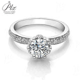6-Prong Round Moissanite Petal Ring Women Only Gifts For Festivals And Anniversaries
