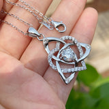 Heart-shaped Clover Necklace 925 Sterling Silver with Moissanite Round Cut VVS1 Jewelry Gift for Women’s Special Occasions