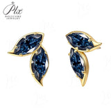 Double Clover Earrings with 2CT D Color Marquise Cut Moissanite 925 Silver Plated White Yellow Gold Ear Stud Fashion Daily Jewely