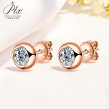 1CT Round Moissanite Diamond Stud Earrings for Women S925 Sterling Silver Earring Wedding Party Fine Jewelry