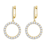 Hoop Earrings 2.6CT D White/Black/Champagne/Vivid blue Round Moissanite S925 Silver Plated for Fishion Party Gift Hypoallergenic