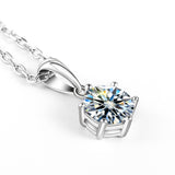 Moissanite Pendant Classical 6 Prongs 12 Color 925 Sterling Sliver Fine Jewelry Necklace Lady Birth Stones Wedding Gift Jewel