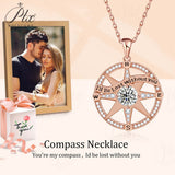 925 Sterling Silver Gold-Plated Octagonal Star Compass Pendant Necklace with D/VVS1 Grade Moissanite Exquisite Women's Jewelry