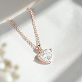 Love Heart Necklace with1/2/3CT D Color Moissanite S925 Plated White Yellow Rose Gold Chain for Woman Engagement Chrisrmas Charm