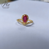 Crown Ring 5X8mm Pear Lab Grown Ruby Sapphire Zambian Padparadscha 925 Silver Ring for Women Man Engagement Christmas Party Gift