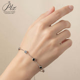 Moissanite Bracelet with 2.4CT D White/Black/Vivid Blue/Green Round Moissanite 925 Silver Plated Gold Women Man Party Gift Daily