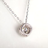 Moissanite Square-shaped Necklace Pendant Multicolor S925 Sterling Silver Gemstone Jewelry Women Wedding Anniversary Gift Party