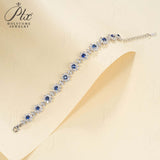 Round Cut Bracelet Floral White Gold Lab Grown Columbia Emerald Ruby Sapphire Fine Jewelry Gift for Her Birthday Valentines