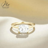 2ct Radiant Moissanite Ring High-Flash Center Stone Classic Minimalist Style Wedding Engagement Band Gift for Her