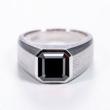 Moissanite Lab Grown Gemstone Ring Asscher Cut Moissanite Ruby Sapphire Colombian S925 Woman Man Anniversary Party Daily Charms