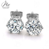Classic 6 Prong Setting Moissanite Stud Earrings Women Only Gifts For Festivals And Anniversaries
