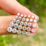 Moissanite Earrings Tassel Pendant Ear Stud Piercing  Ten Stones Round Shape 925 Sterling Silver Top Quality Wedding Jewelry