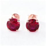 S925 Silver Lab Ruby Emerald Screw Earring 5.0mm Lab-Grown Gemstone Round Stone Fine Jewelry Gift Jewelry For Women Ear Jewel