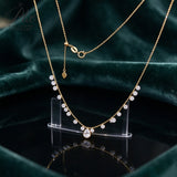 Lab Grown Diamond Necklace 10K4K/18K Gold Pear/Round Shape DEF Color Pendant Hypoallergenic Direct from Factory Daily Office Wear Perfect Gift