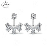 Earrings with 2.8CT D Color Round Marquise Cut Moissanite 925 Silver Plated White Yellow Gold Ear Stud Fashion Christmas Gift