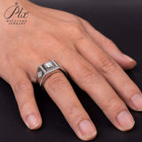 Round Moissanite Rhombus Shape Ring for Men Gifts For Festivals And Anniversaries