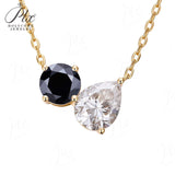 Round 6.5mm Pear 7×9mm Moissanite Diamond Necklace 3EX Hearts and Arrows  VVS1 D Color Ruby Sapphire  Columbia Emerald  Fancy Color Moissanite  Gift