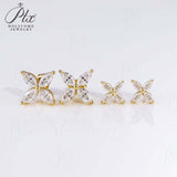 925 Sterling Silver with Hearts and Arrows Cut D Color VVS1  Moissanite Marquise Earrings  GRA Certificate Daily Wear
