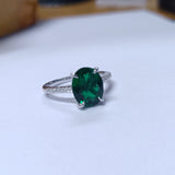 Egg-shaped Ring with Lab Grown Ruby Sapphire Zambian Padparadscha 925 Silver Circle for Engagement Christmas Party Fine Jewely