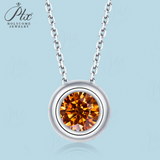 Moissanite  Pendant Luxury 1 Carat VVS1 Rose Gold K Red Color Necklace Clavicle Chain GRA Certified Lab Diamond Women Charms