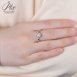 Flower Asscher Cut Champagne Moissanite Ring Women Only Gifts For Festivals And Anniversaries